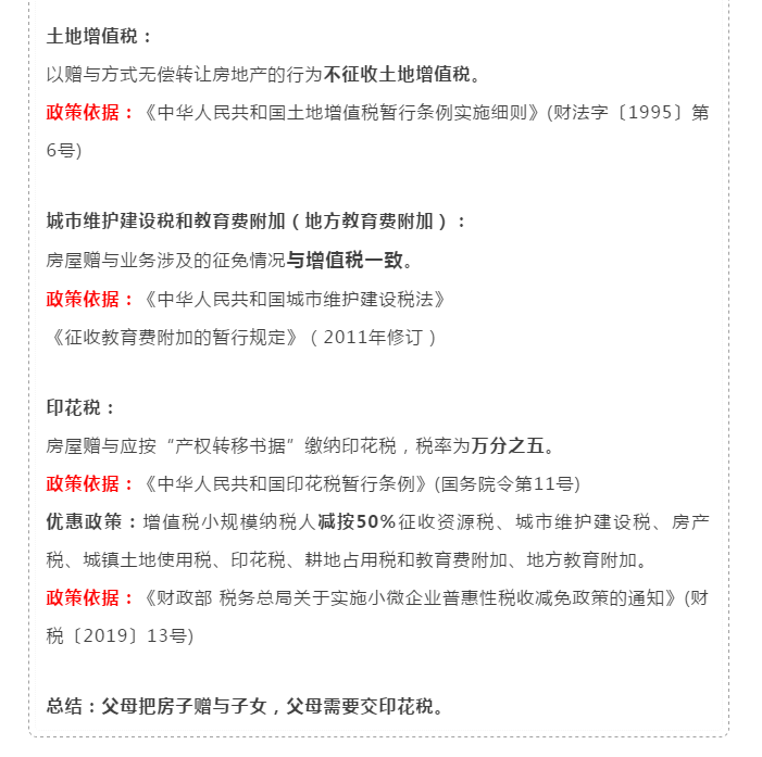 父母把房子贈與子女需要交稅嗎？