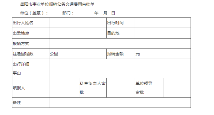 事業單位工作人員公務交通費用報銷實例