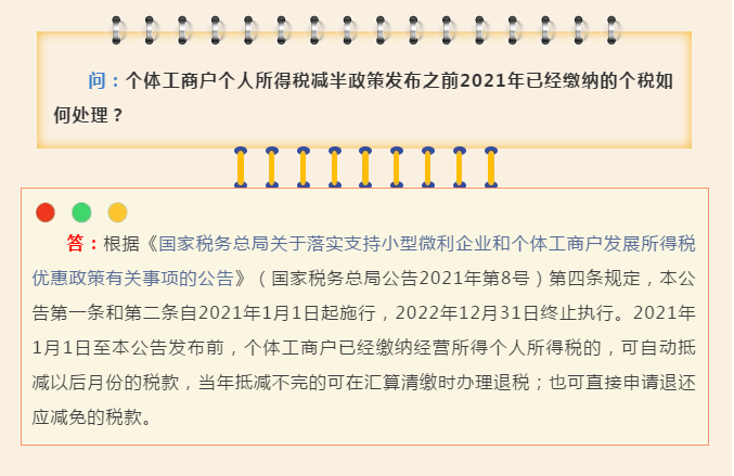 @個(gè)體工商戶，享受個(gè)人所得稅減半政策，必知的4個(gè)熱點(diǎn)問題！
